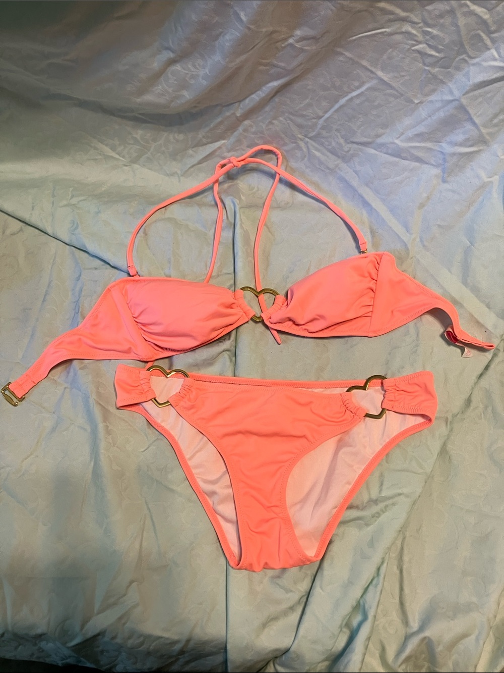 Victoria's Secret Coral Pink Heart-Accent Bikini
